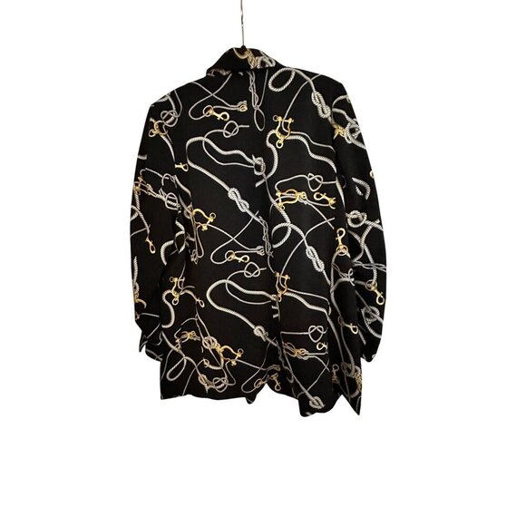 Colleen Lopez Navy Blue Gold Blazer Jacket 1X New With Tag - Picture 2 of 3